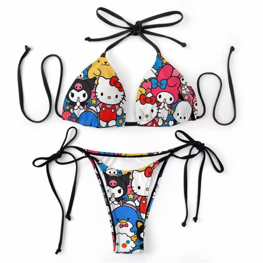 Custom Multi HK x BAPE x CDG two piece bikini